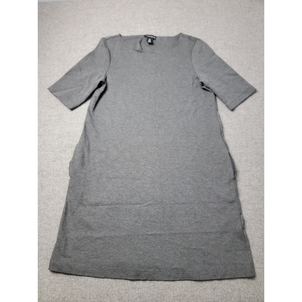 Adrienne Vittadini Women's‎ Gray Knit T Shirt Dress Short Sleeve US 6